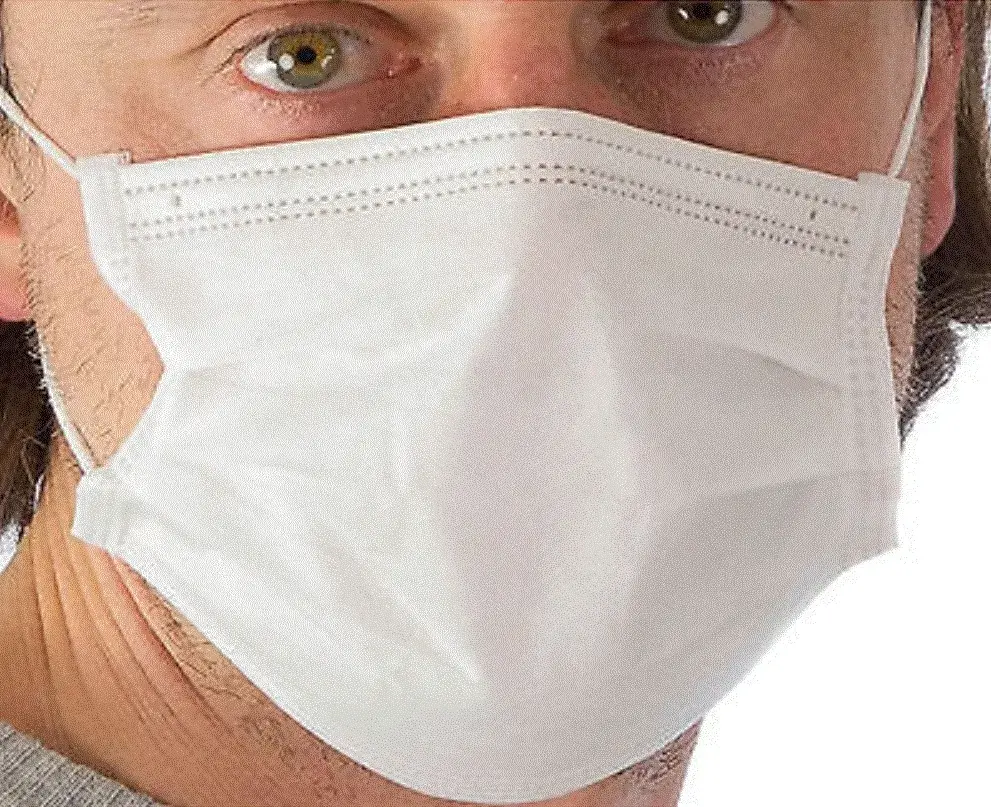 10X White. Mycology Face Mask, SURGICAL style, pleated disposable dust, particle protection