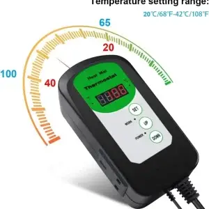 Heat Mat Thermostat Controller with 6ft lead. Heat Mat Thermostat Controller with 6ft lead.