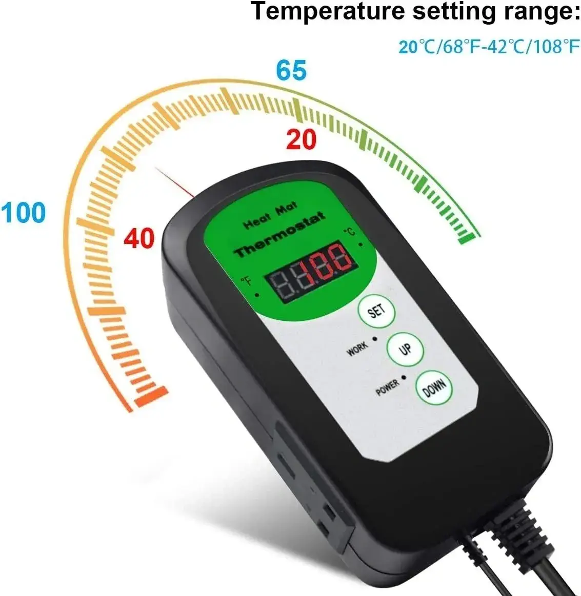 Heat Mat Thermostat Controller with 6ft lead. Heat Mat Thermostat Controller with 6ft lead.