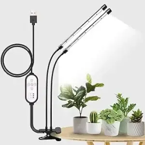 2-Head Growing Lamp with Clip
