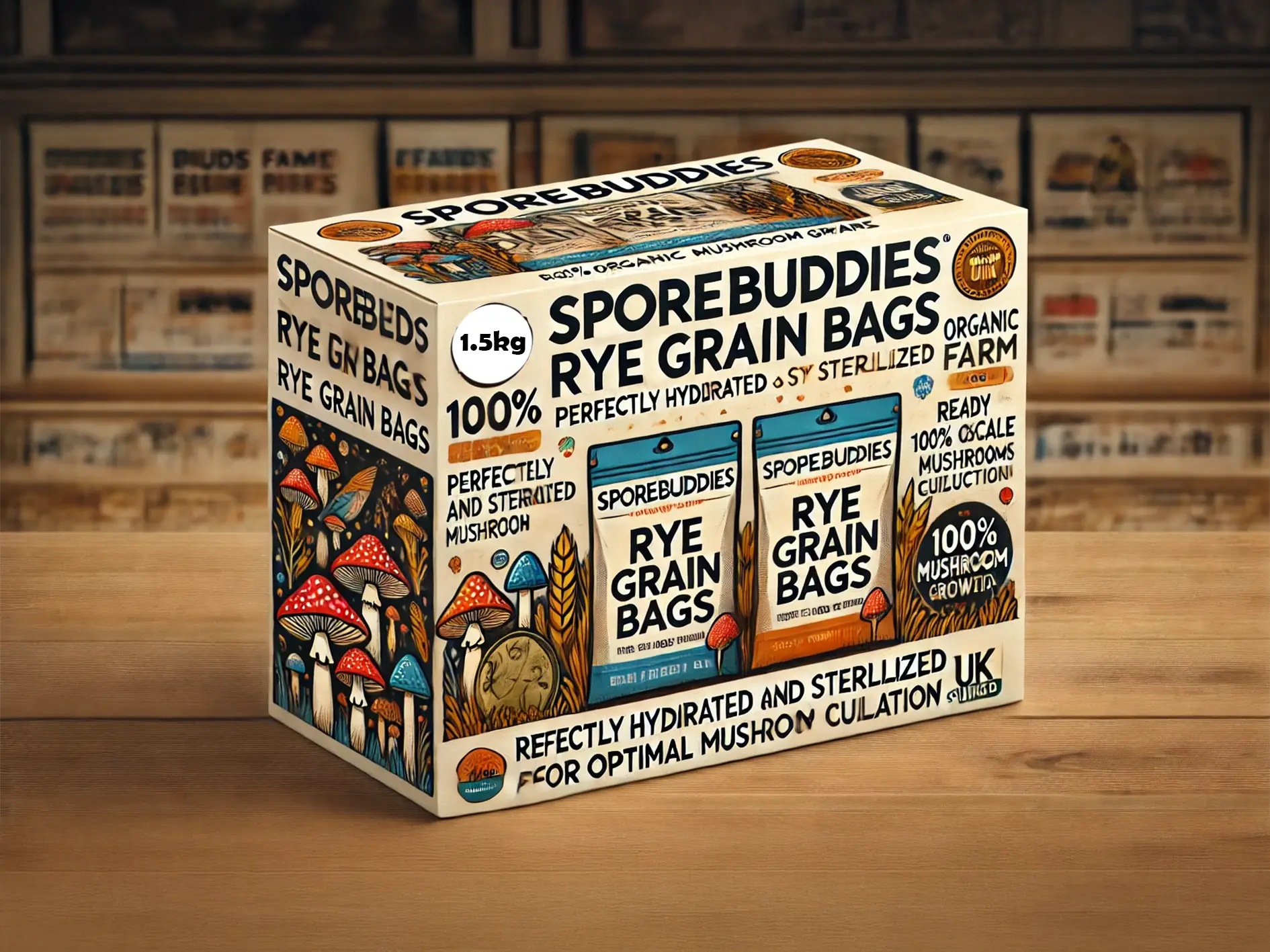 Sterilised Rye Grain Bags UK 1.5kg – Best Rye Grain for Monotubs and Spawn Sterilised Rye Grain Bags UK 1.5kg – Best Rye Grain for Monotubs and Spawn