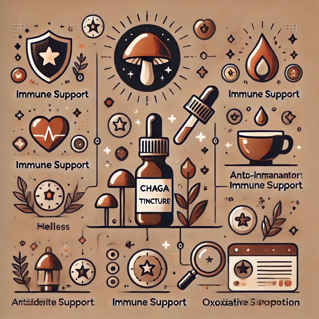 Chaga Tincture Infographic – Immune and Wellness Support