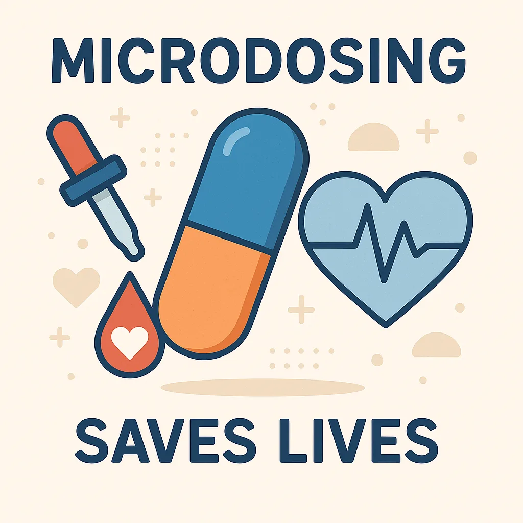 Educational mushroom microdosing beginner guide illustration