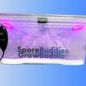 Digital mushroom incubator with lighting called the Growbuddie60.