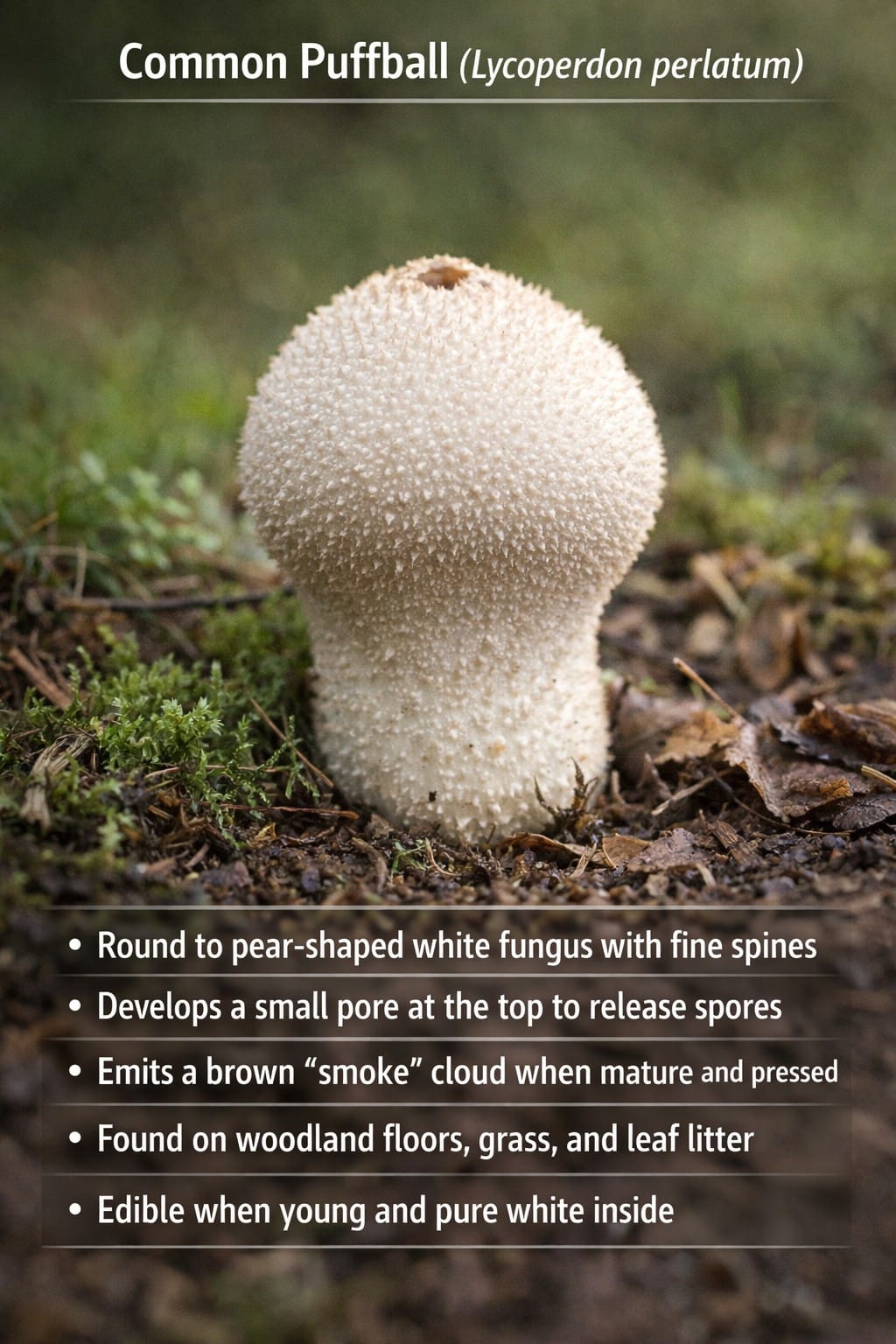 Common Puffball mushroom UK round white fungus