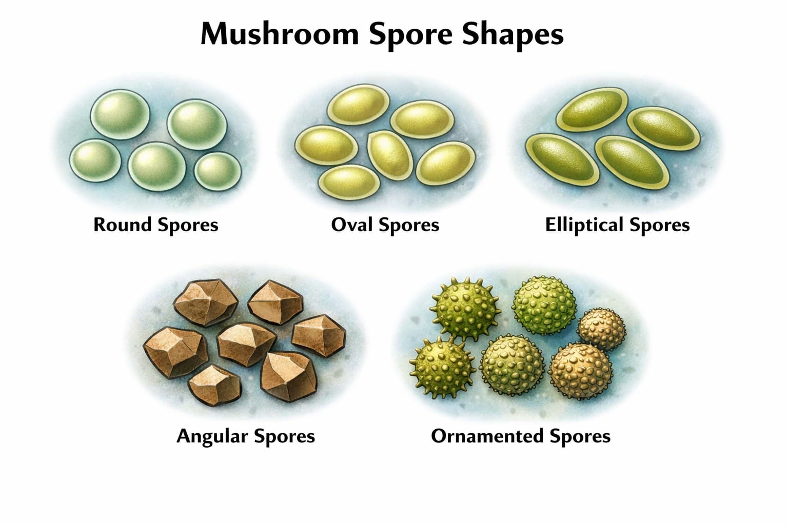 mushroom spores under microscope mycology study