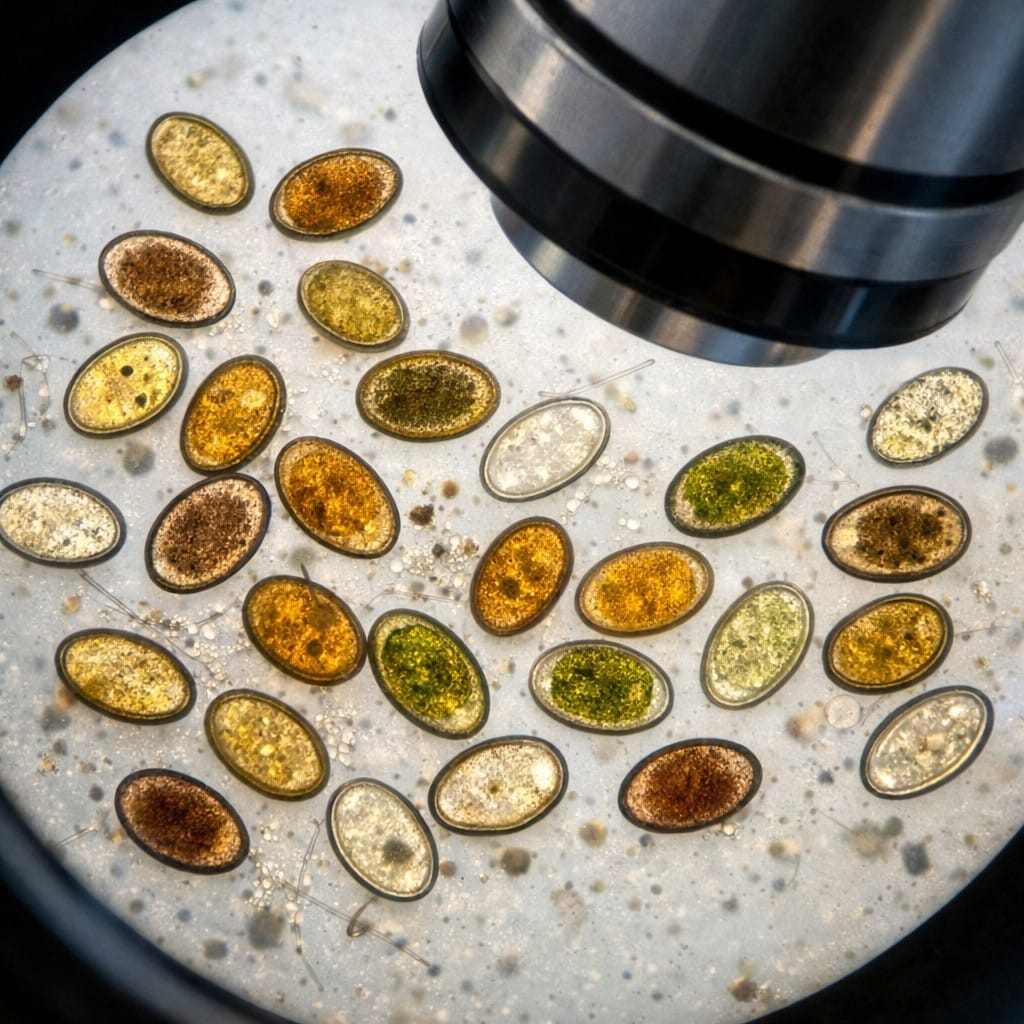 mushroom spores under microscope mycology study
