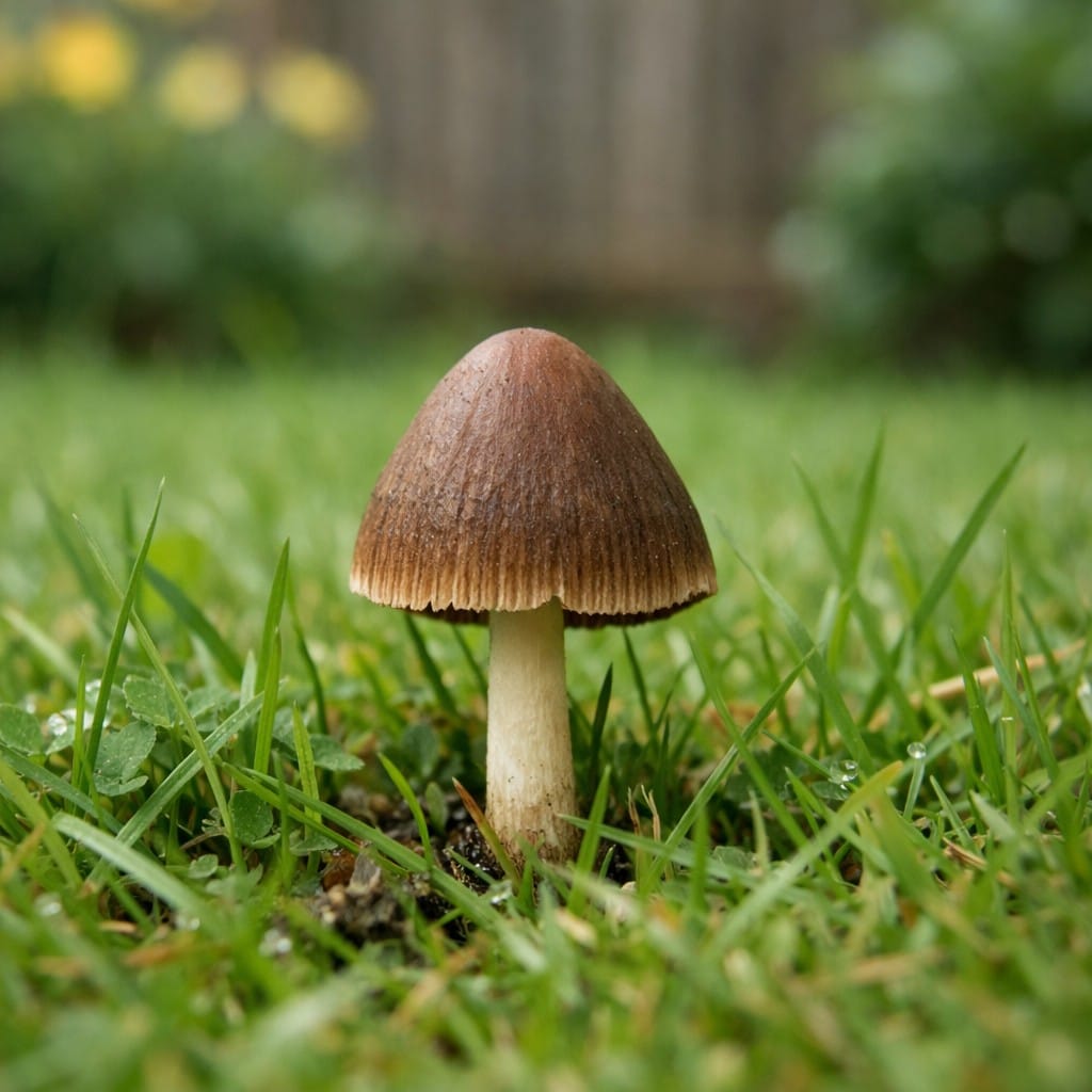 unknown mushroom growing in lawn garden UK safety hazard