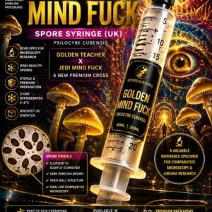 Golden Mind Fuck Spore Syringe (UK) – Golden Teacher x Jedi Mind Fuck Cross Research Specimen
