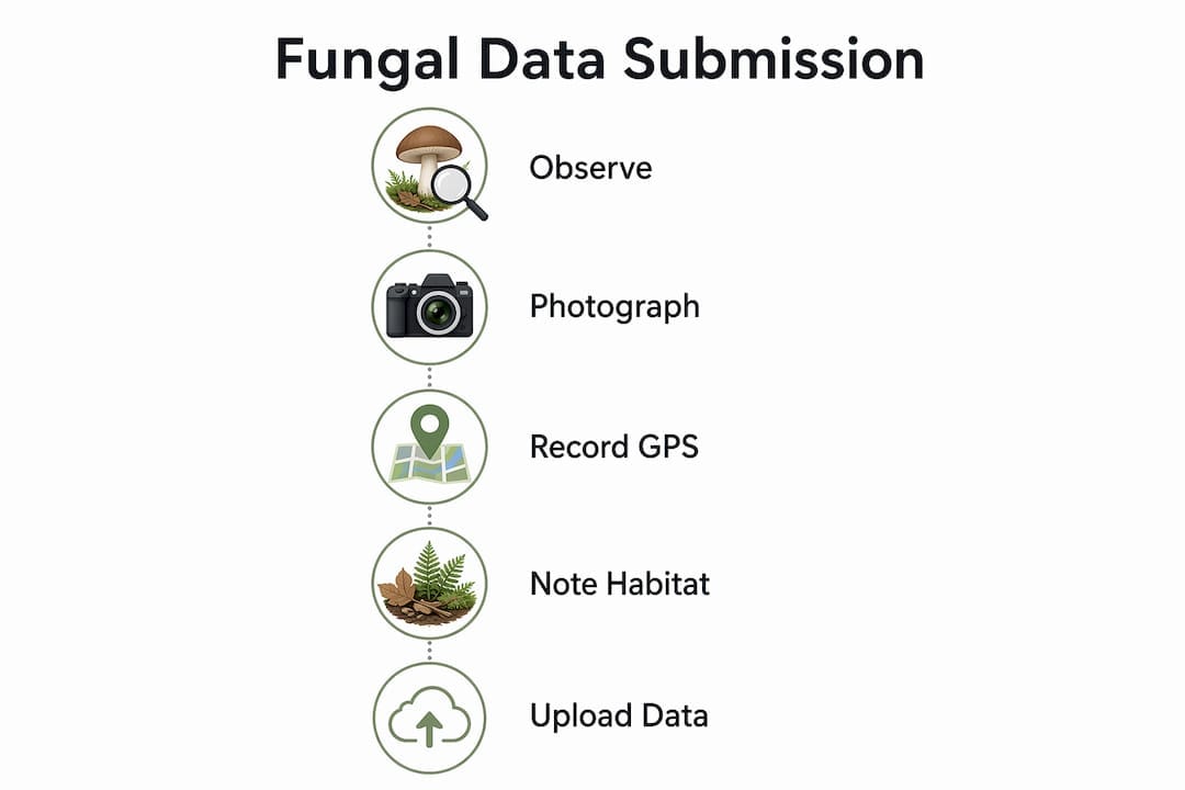 Infographic showing fungal observation steps