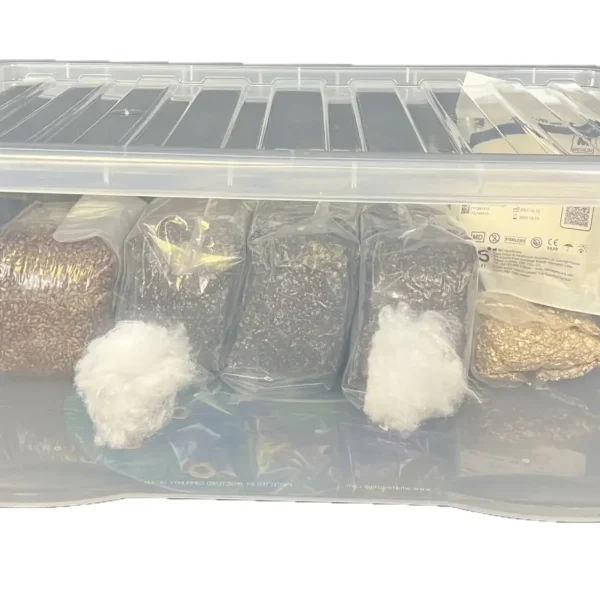 Complete mushroom monotub growing kit, ideal for cultivating mushrooms at home, includes all necessary tools for efficient, high-yield growth.